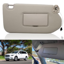 NHILES Right Passenger Sun Visor with Lamp & Mirror for 2013-2020 Nissan Pathfinder 2014-2020 Infiniti QX60 and 2013 Infiniti JX35,OEM: 96401-9PB0A 964009PB0A Beige