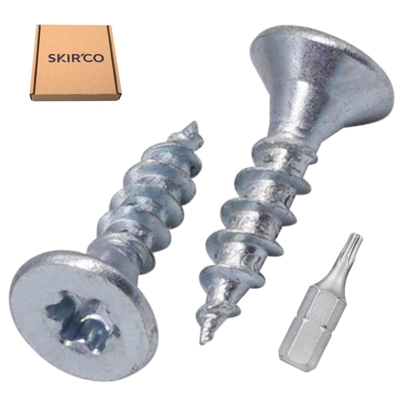 SKIR'CO (300 pcs) Zinc Plated Steel Wood Screws 3.0 x