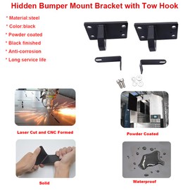 Hidden Bumper 32 inch Light Bar Mounting Bracket w/Tow Hook Compatible with Dodge RAM 2500/3500/4500 2010-2018
