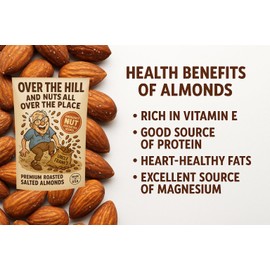 Uncle Frank's Over the Hill and Nuts All Over the Place - Roasted Salty Almonds Gag Gift - Funny Over the Hill Birthday Snack for Men, Retirement Gift, Fathers Day Treat Gift for Dad, Grandpa, Made in USA