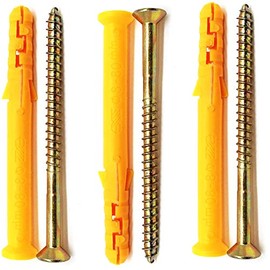 20set 8 x 80mm Ribbed Plastic Drywall Anchor Kit-Wall Anchors with Screws-Plastic Self Drilling Drywall Ribbed Anchors Assortment with Screws(Φ8-80mm,20pcs,M5 x 80)