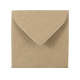 JAM PAPER 3 1/8 x 3 1/8 Square Recycled Invitation Envelopes - Brown Kraft Paper Bag - 50/Pack