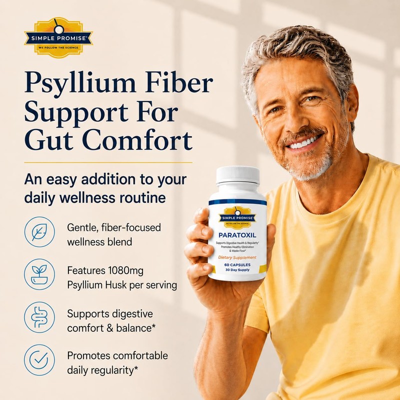 Paratoxil - Psyllium Husk Fiber Capsules for Gut Cleanse -