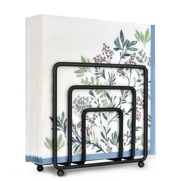 LAIHIFA Napkin Holder for Table, Modern Metal Black Napkin Holders