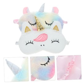 minkissy 2pcs Unicorn Eye Mask Plush Blackout Sleep Masks for Women Breathable Comfortable Eye Protection for Restful Sleep for Travel and Relaxation