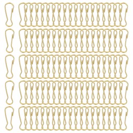 PATIKIL Lanyard Hooks, 100 Pcs 25mm Stainless Steel 304 Spring Snap Hook Metal Clips Clasp for Key Chain Key Rings ID Card Shower Curtain, Gold
