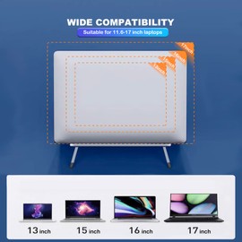 Laptop Computer Stand， Keyboard Stand for Desktop ，Adhesive Laptop Stand Heat Dissipation, Aluminum alloy Keyboard foot Support pad Height, Be Suitable for With 10 to 17 inch Accessories (silver)