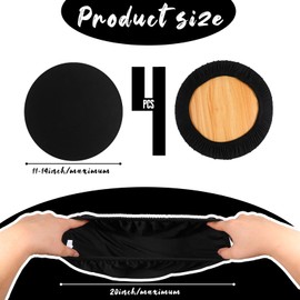 Hpmjz 4 pcs Round High Elastic Bar Stool Covers Black Round Bar Stool Slipcovers Dustproof Seat Covers Washable Chair Cushion with Elastic Band for Home Hotel Market