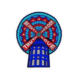 Coloring Broadway - Moulin Rouge Inspired Stickers (Set of 5) “Truth, Beauty, Freedom, Love” Sticker Collection, Broadway Musical Merchandise, Die-Cut & Bubble Free, Ideal Gift for Theatre Lovers