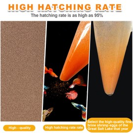 capuca Brine Shrimp Eggs Fish Food - Sea Monkey Eggs 90% Hatch Rate Aquatic Foods for Freshwater & Saltwater Fish, Shrimp, Fry (1.4oz)