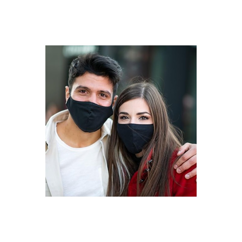 Face Masks Washable UK with Filters - Reusable/Adjustable/Washable Black masks