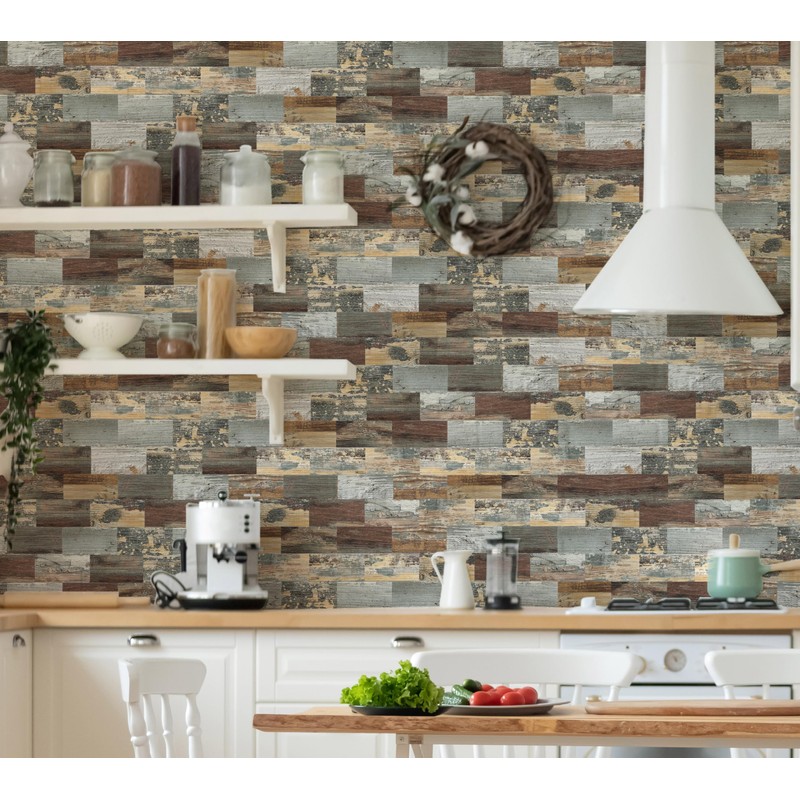 Reovatile 20-Pack Peel and Stick Tile Backsplash 12"X12" PVC Wall