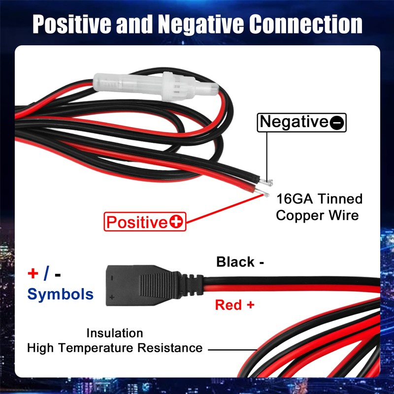 ZWEHKD CB Radio Power Cord 3 Pin 2-Wire CB Power
