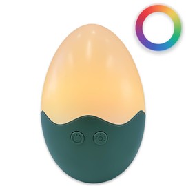 Anern Night Light for Kids, Egg Light for Nursery, Warm White & 7 RGB Colors Changing, Tumbler Touch Night Lamp, Rechargeable Nursery Light for Breastfeeding