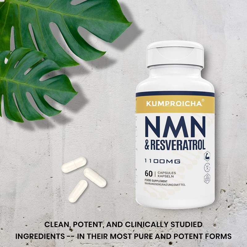kumproicha NAD+ Trans-Resveratrol Supplement 1100mg with Black Pepper Extract -