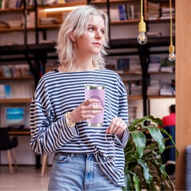 Teacher Appreciation Gifts for Women - 20 Oz Purple Tumbler Set Big Heart Stainless Steel Tumbler Cup with Lid Straw Brush, Thank You Educator Teacher Present Idea for Graduation Back to School