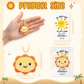 Hotop 30 Sets Back to School Gifts for Students Kids, Mini Sun Plush Keychains Positive Gifts Bulk Emotional Cards Inspirational Anxiety for Welcome Back to School Kids Classroom Party Favor