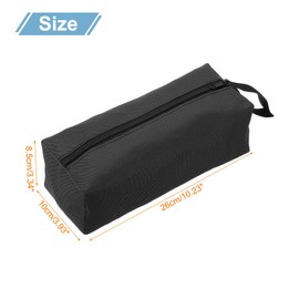 sourcing map Zipper Utility Tool Bag 10.2x4x3.3 Inch, Black