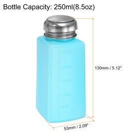 sourcing map 3pcs Solvent Alcohol Dispenser 250ml Push Down Dispenser Pump Bottle, Blue