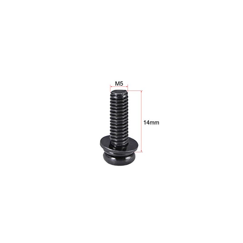 sourcing map M5 x 14mm Carbon Steel Phillips Pan Head