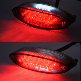 DREAMIZER Motorcycle Rear Light, 28 LED Motorcycle Running Stop Brake License Plate Tail Light