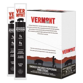Vermont Smoke and Cure Meat Sticks – Pork – Gluten Free Snack – Smoked Uncured Pepperoni – 1oz Stick – 24 count