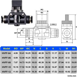 TAILONZ PNEUMATIC 4mm OD Manual Flow Switch Valve HVFF-4 (Pack of 2)