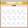 LUXRYNTH 24Pcs Short Almond Press On Nails with 3D Gothic