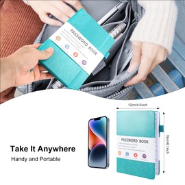 TECDW Password Book with Alphabetical Tabs, 4.7''x 7.5'' Internet Address & Password Keeper Book, Password Organizer Journal Notebook, Pocket Size Password Keeper Logbook for Seniors (Purple)