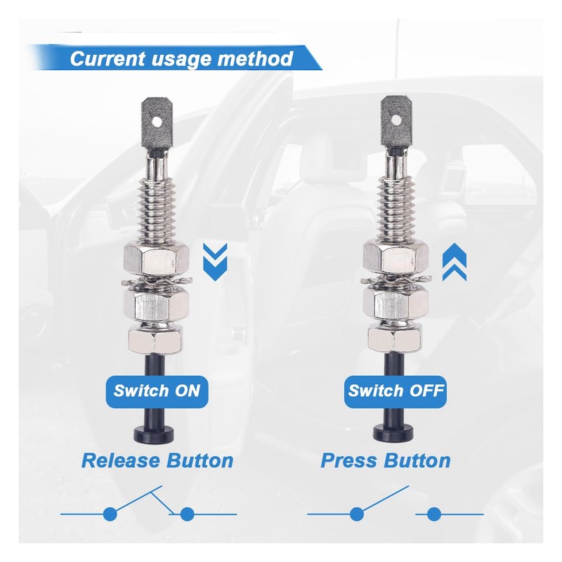 ZIMISI Car Door Pin Switches, Momentary ON Off 12VDC 20A