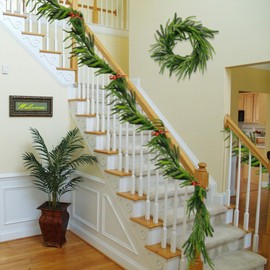 VDKIDKT Christmas Norfolk Pine Garland, 18 Ft/5.5m Real Touch Pine Garland, Lifelike Foliage Christmas Greenery Garland for Home Decor Fireplace (18FT, 1PC)