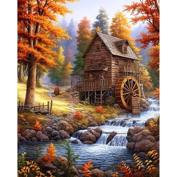 Paint by Numbers Kit for Adults, Fall Landscape Canvas Decor