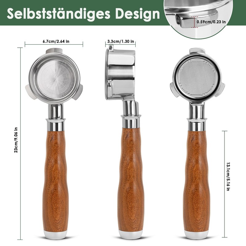Bottomless Portafilter 54 mm 3 Ears, Filter Holder 54 mm
