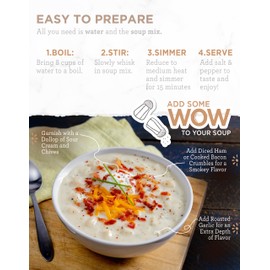 READYWISE - Simple Kitchen, Soup Sampler, Variety Pack, 8 Servings Per Pouch, Soup Mix, Family Size, Gluten Free Options, Freeze Dried Food, Soup for Family, Pack of 8