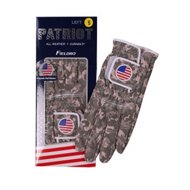 FIELDRO Patriot Golf Glove Ball Marker Men's Womens Premium Synthetic Left Hand Right Hand (Gray, X-Large, Left)