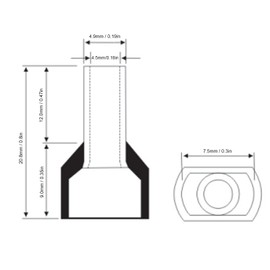 100PCS Insulated Round Tube Terminal, 8AWG Copper Crimp Connector, Electrical Wire Ferrules for Solid Core Wire or Twisted Wire
