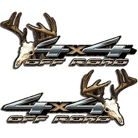 4x4 Camouflage Whitetail Deer Hunting Truck Decal Set Natural Skull Archery