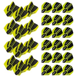 WINMAU MvG Michael Van Gerwen Prism Alpha Green and Black Dart Flights - 10 sets per pack (30 dart flights in total)