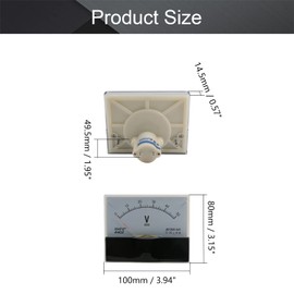 Fielect 44C2 DC 0-50V Analog Panel Voltage Gauge Volt Meter 1.5% Error Margin