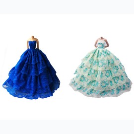 Doll Clothes for 29cm Dolls, Lance Home 4sets Fashionista Elegant Gown Wedding Party Clothes for Doll Girls' Birthday Gift, Random Style