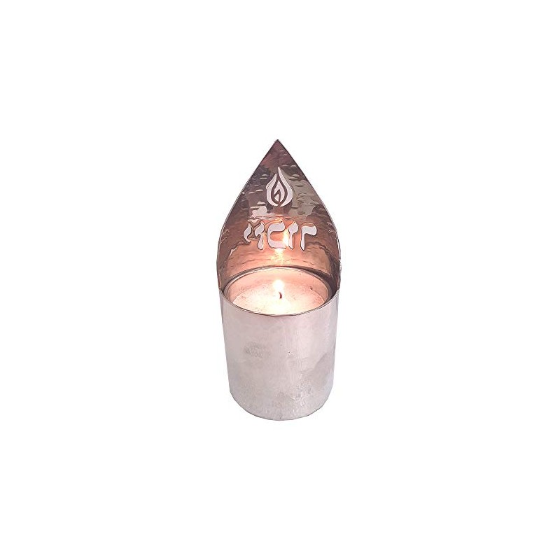 Memorial Yahrzeit Candle Holder Yizkor with Candle - Made in