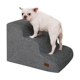 ABCPET Dog Step for Bed, Dog Stair 3-Step 35D Pet Stair 15.7" H for High Bed or Sofa Non-Slip Balanced Pet Step Indoor, Grey