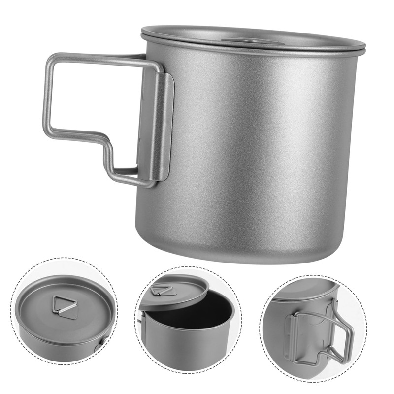 Gatuida Backpacking Cookware Titanium Water Cup Rapid Heating Foldable Camping