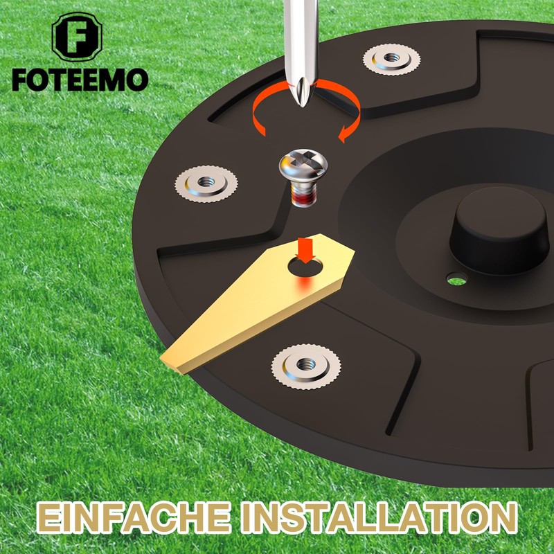 Robotic Lawnmower Blade Compatible with Bosch Indego, FOTEEMO Titanium Carbide