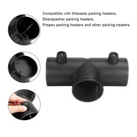 Heater Pipe Ducting Connector Y Branch T-Piece Diesel Heater Air Vent Duct Connector Adjustable Air Heater Valve Flap for Eberspacher Webasto Propex (60mm T-Piece)