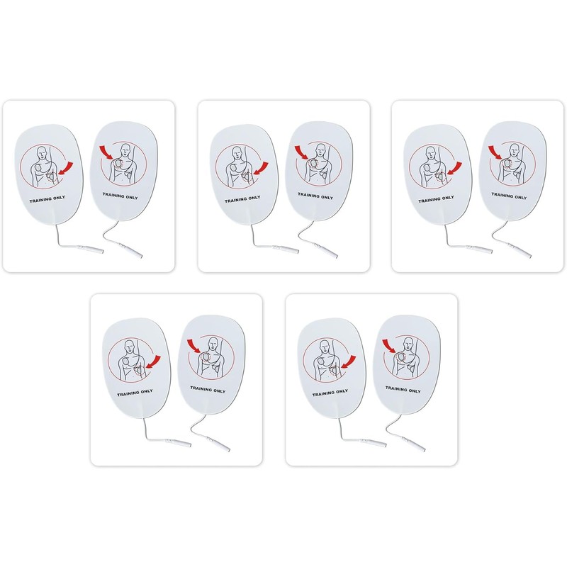 AED Trainer Pads, 5 Pairs XFT Replacement AED Electrode Pads