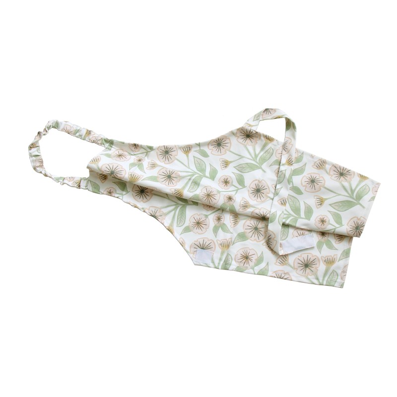 Waterproof Kids Apron Pattern Options (Cream & Green Floral Pattern)