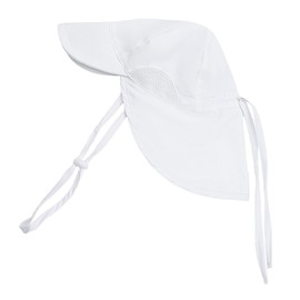 Baby Sun Hat with Neck Flap Adjustable Toddler Sun Hat Baby Boys Girls Sun Protection Summer Beach Hat（White）