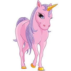 Decorating Ideas - Pink Pony Unicorn Horse Wall Sticker Decal for Home Décor Birthday - 12 Inch x 20 Inch
