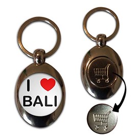 I Love Bali - £1/€1 Metal Shopping Coin Token Key Ring